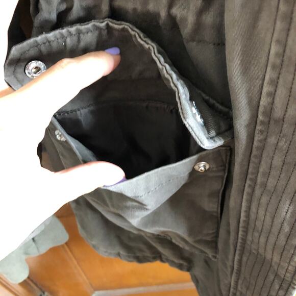 BCBGeneration Jacket Utility Parka Mocha Waist Cinch Faux Fur Hood Medium - Picture 11 of 12